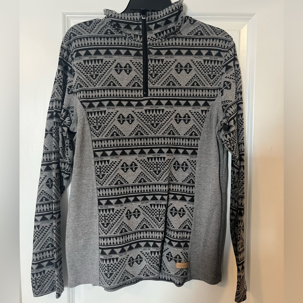 Aztec print quarter zip
